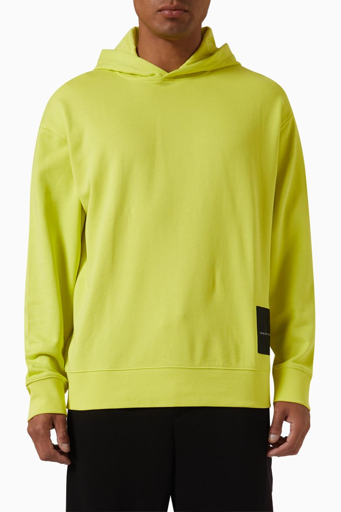 

Logo-patch Hoodie in French Terry, Yellow