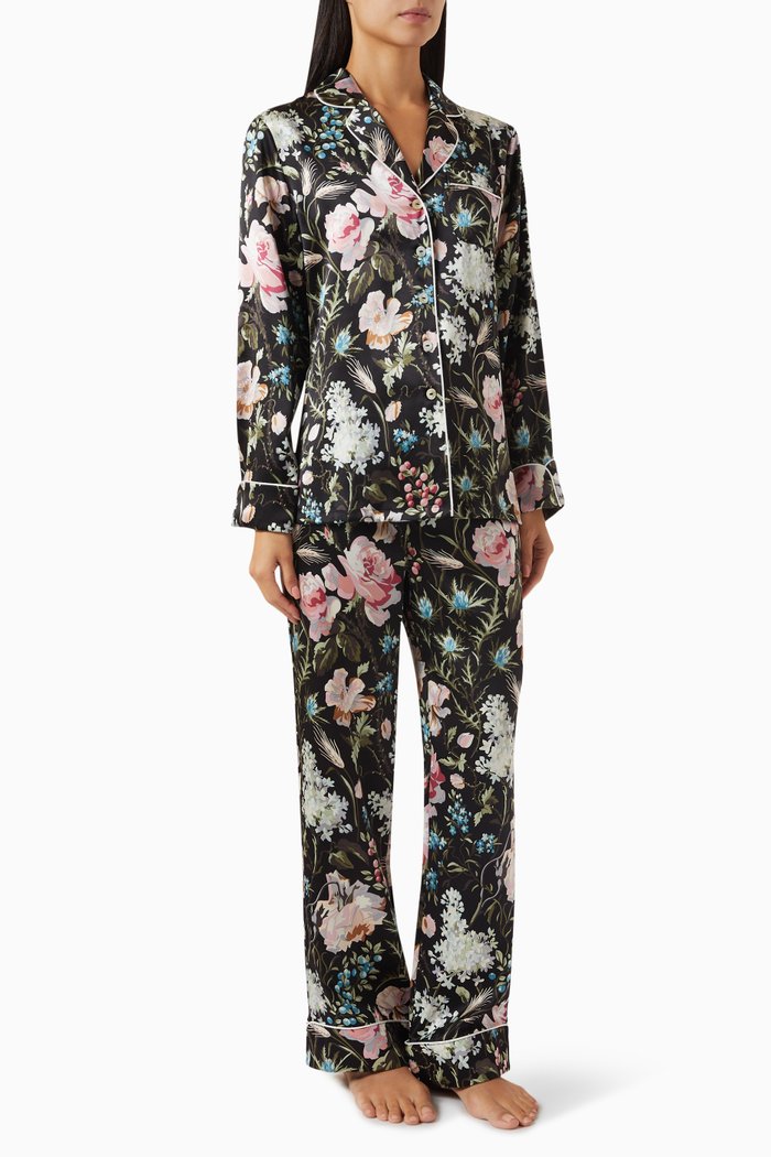 

Lila Esme Pyjama Set in Silk, Black