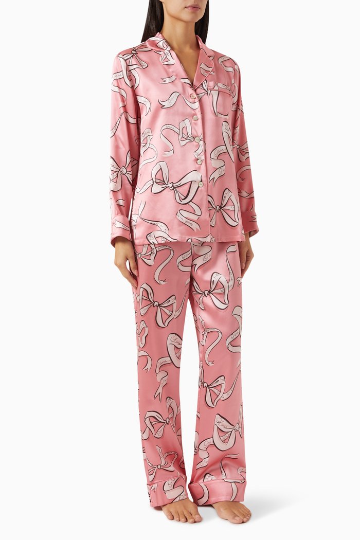 

Lila Aileas Pyjama Set in Silk, Pink