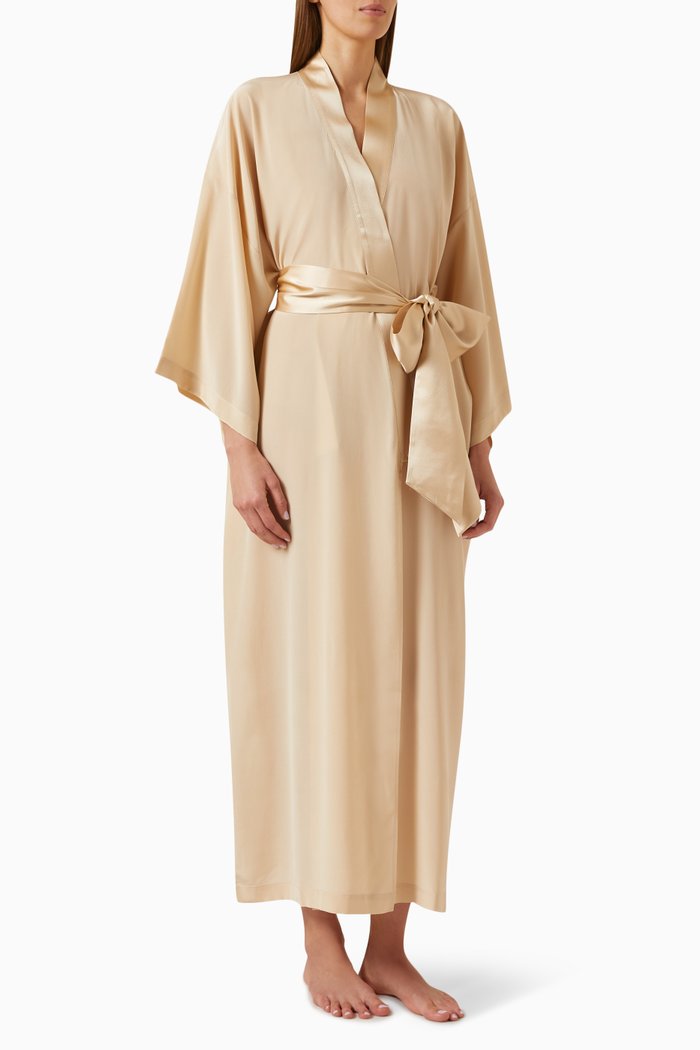

Queenie Robe in Silk Crepe de Chine, Neutral