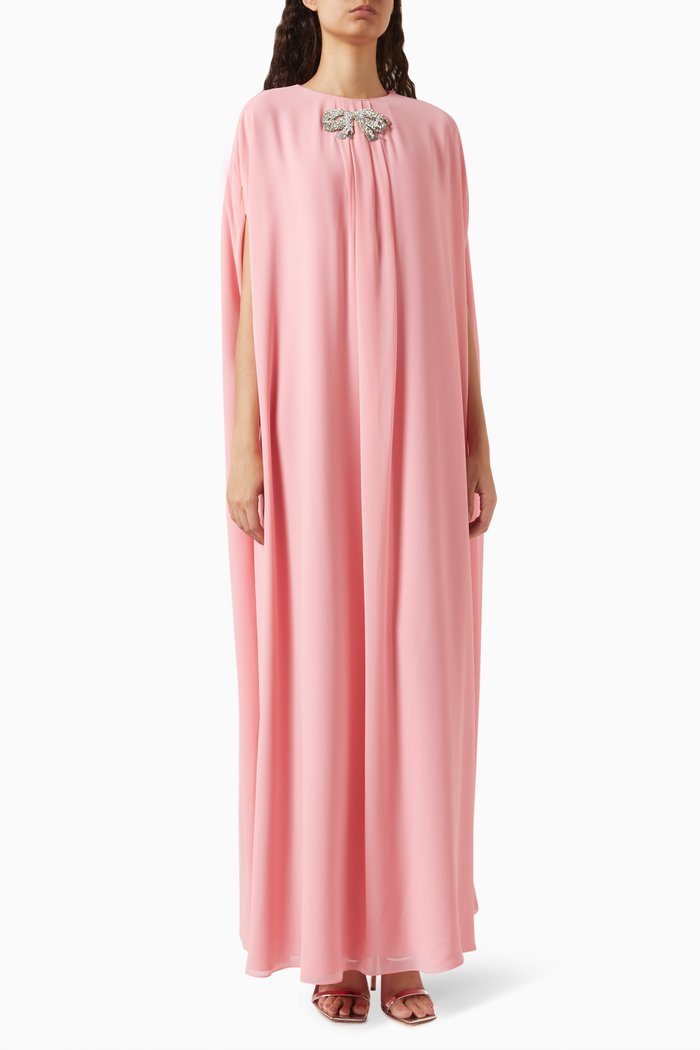 

Loura Embellished Maxi Dress in Chiffon, Pink
