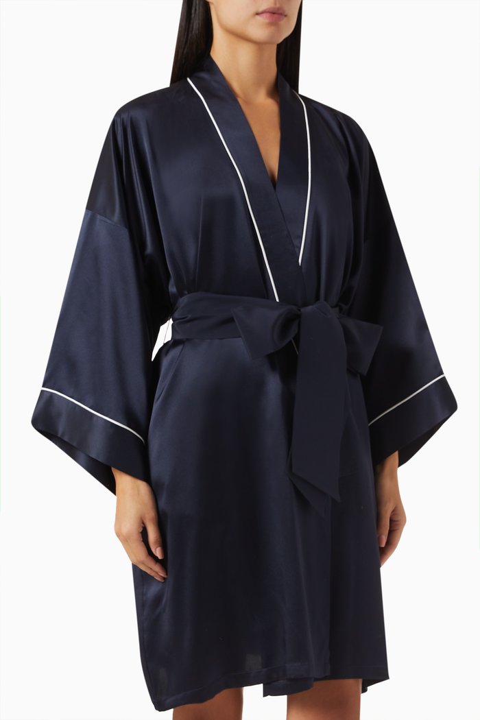

Mimi Robe in Silk Satin, Blue