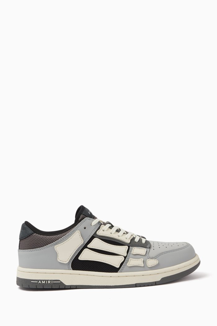 

Skel Low-top Sneakers in Leather & Mesh, Grey
