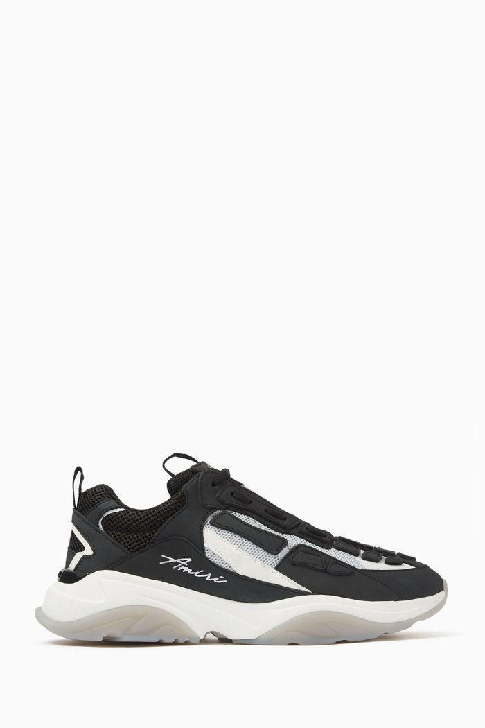 

Bone Runner Sneakers in Calf Leather, Black