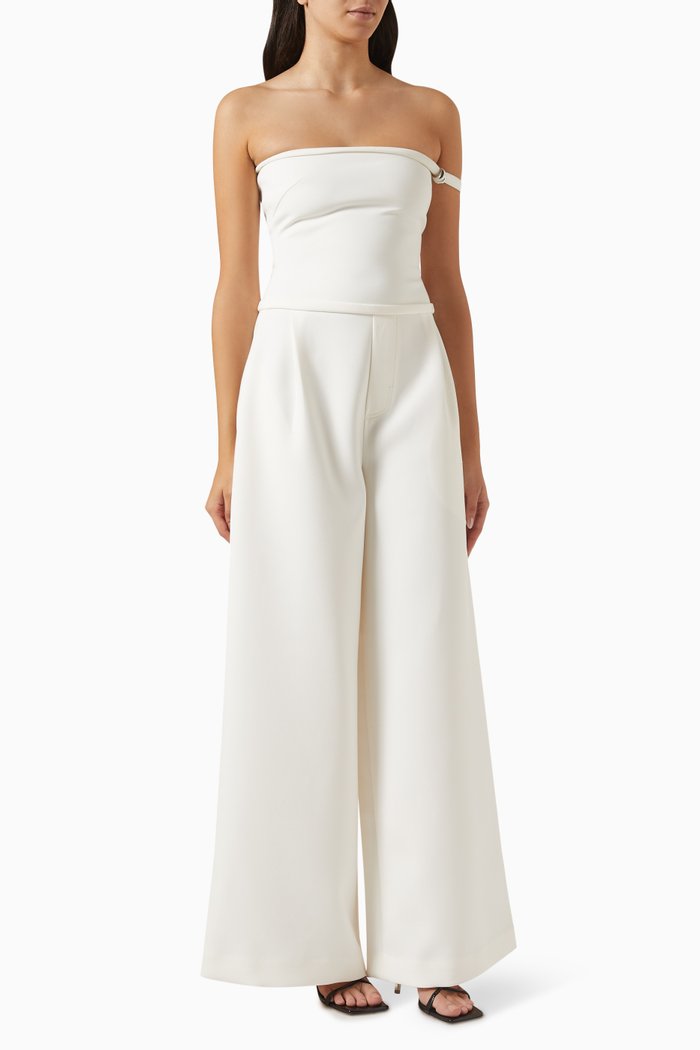 

Toke Off-the-shoulders Jumpsuit in Stretch-jersey, White