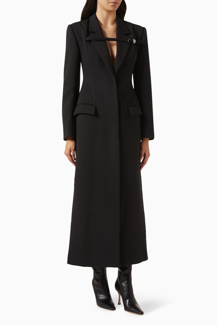 Talgo Bar Suit Blazer Coat in Twill-suiting, Black