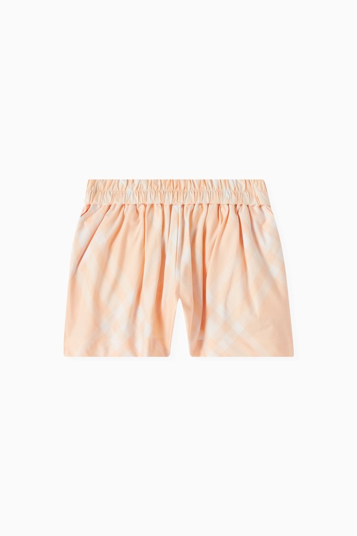 Check Shorts in Cotton, Orange