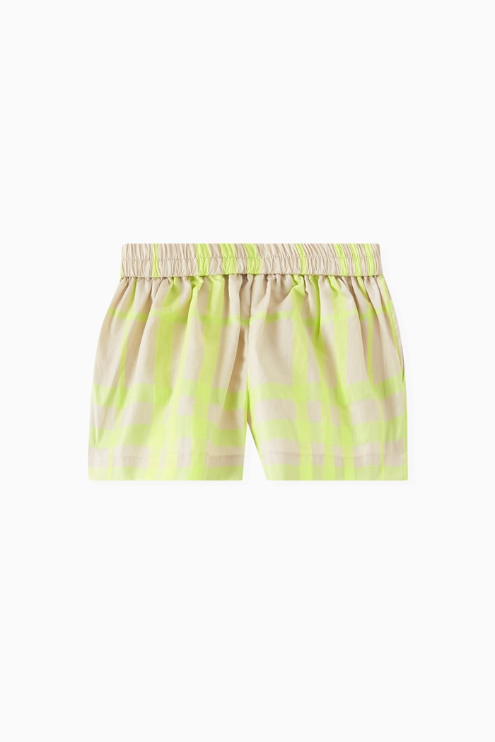

Check Print Shorts in Cotton-blend, Yellow