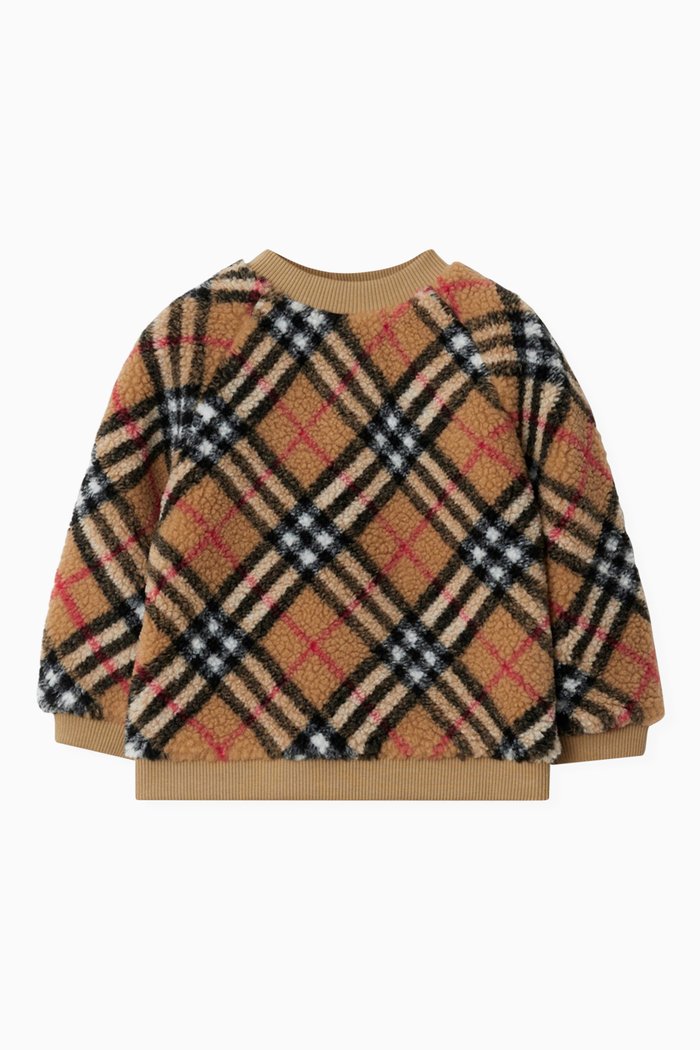 

Check Print Sweater in Fleece, Neutral