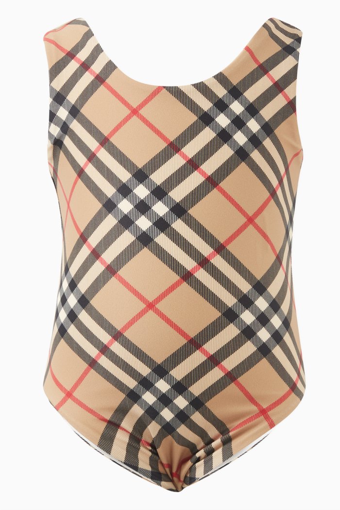 

Tirza Check One-piece Swimsuit in Stretch-nylon, Neutral