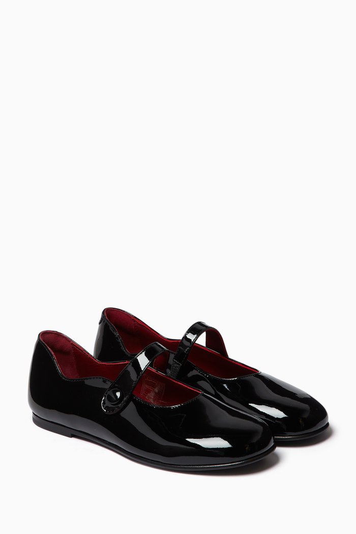 

Mary Jane Flats in Patent Leather, Black