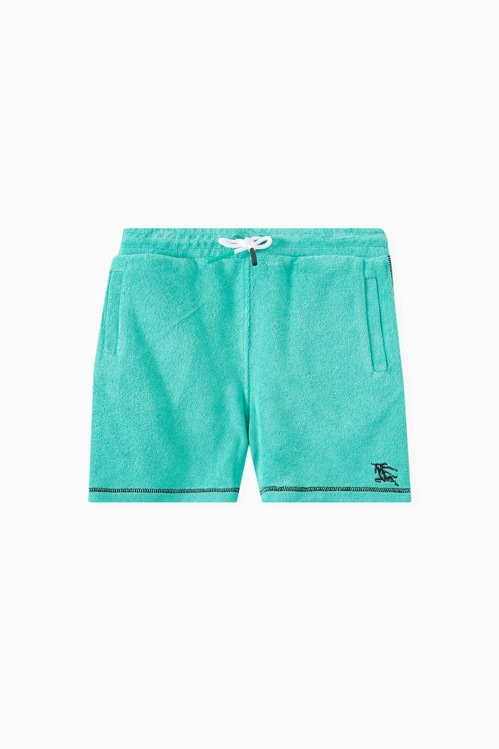 

Drawcord Shorts in Cotton-blend Terry, Green
