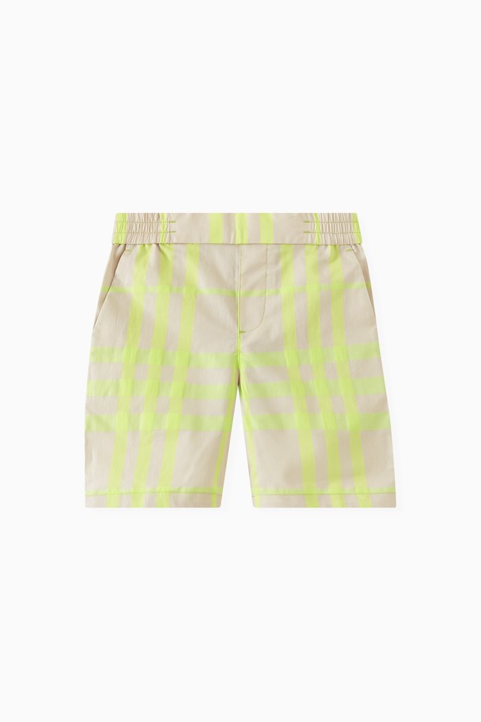 

Check Shorts in Cotton-blend, Yellow
