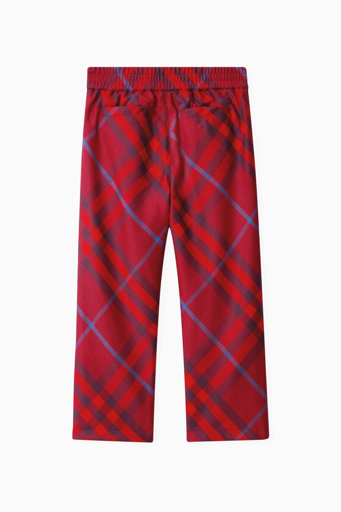 

Check Track Pants in Cotton Loopback, Red