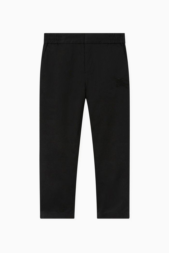 

Equestrian Knight Motif Pants in Cotton, Black