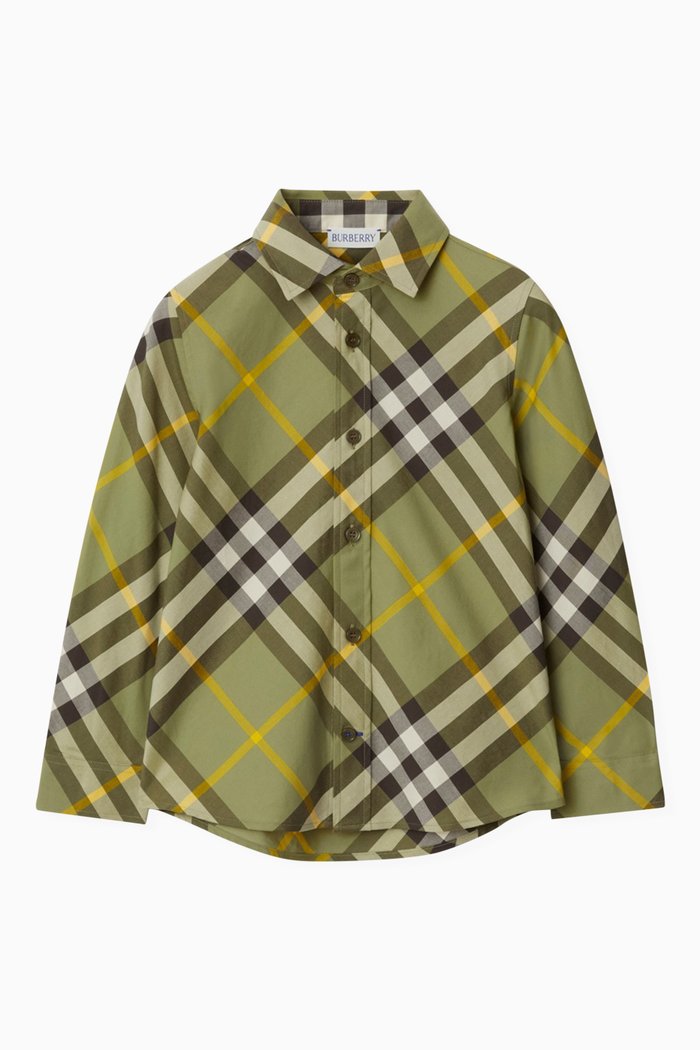 Check Shirt in Cotton, Green