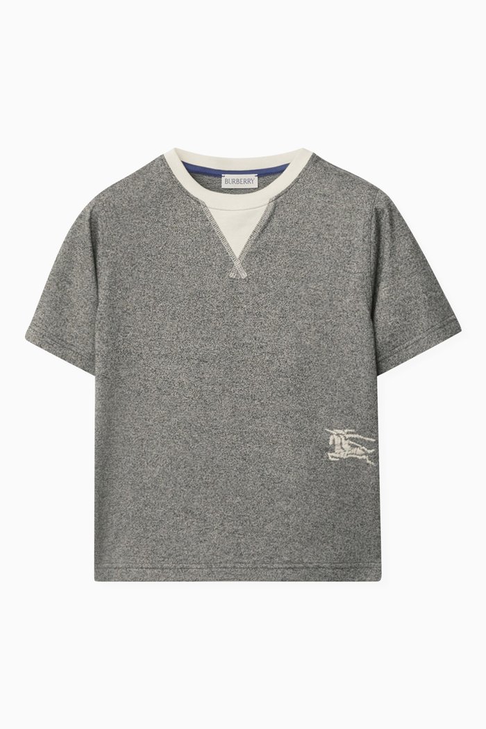

Logo-embroidered T-shirt in Cotton, Grey