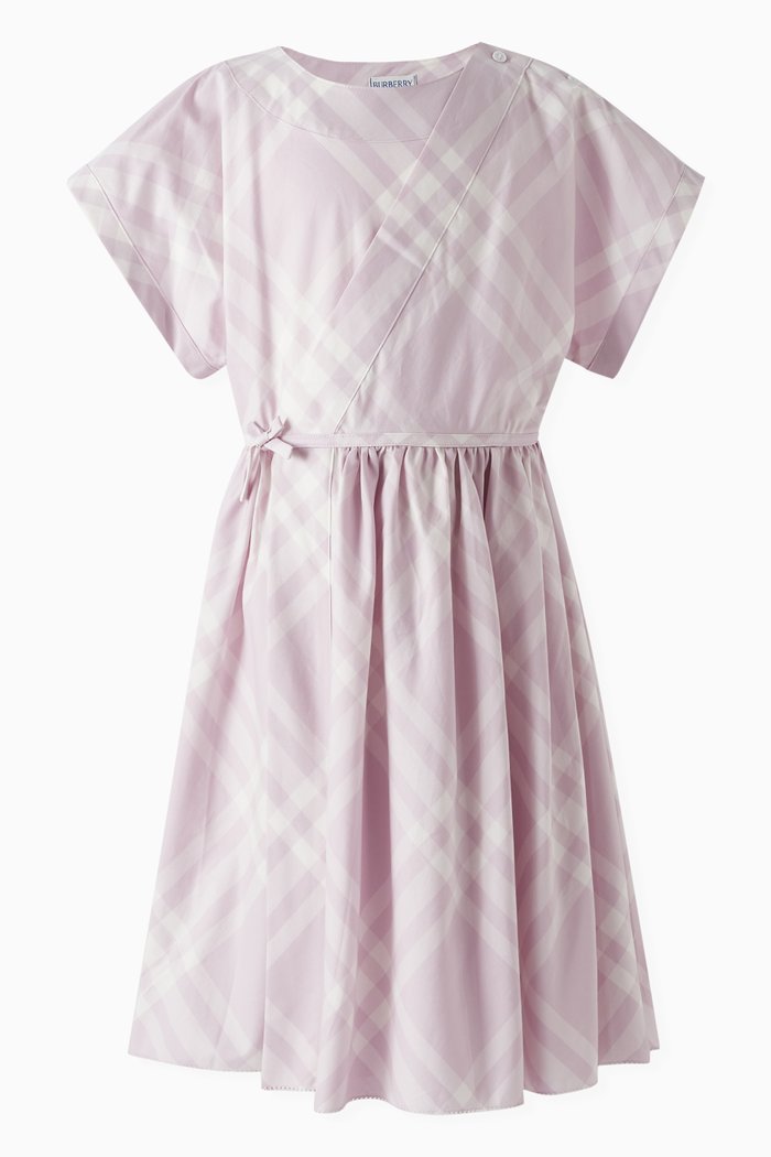 

Check Dress in Cotton, Purple
