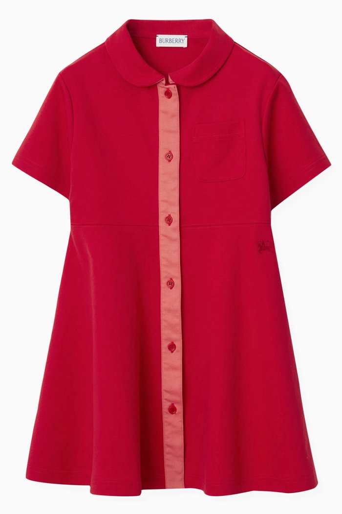 

Equestrian Knight Motif Dress in Jersey, Red