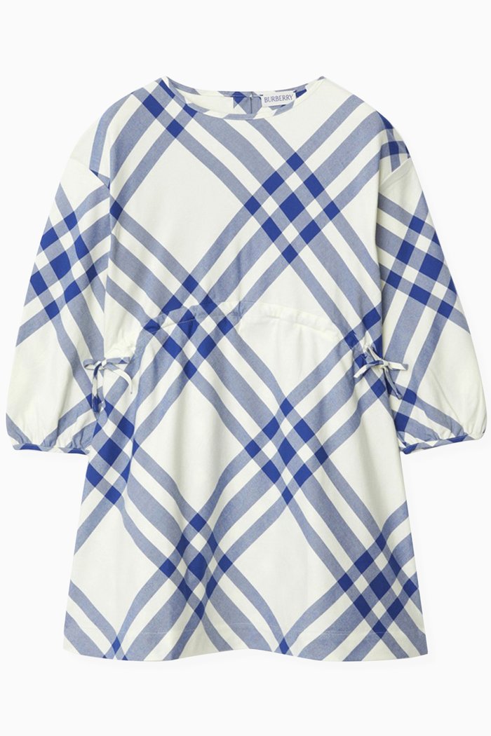 

Check Print Dress in Brushed Flannel, Neutral