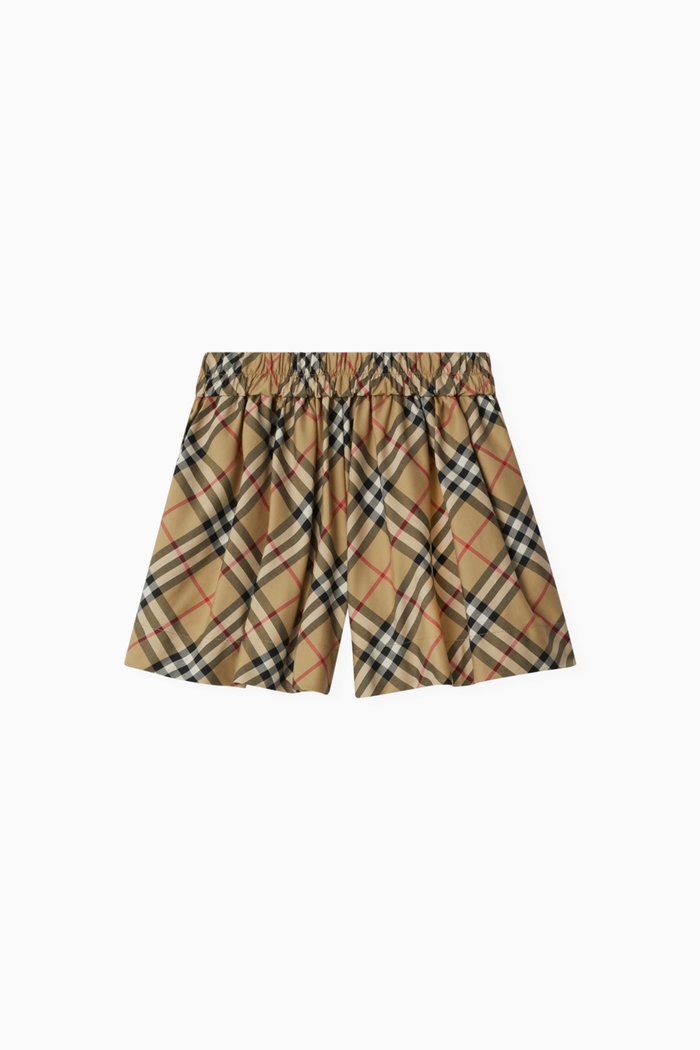 

Check Shorts in Stretch Cotton, Neutral