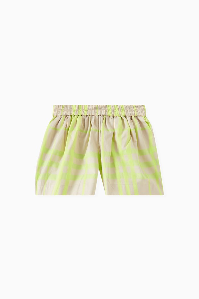

Check Print Shorts in Cotton-blend, Yellow