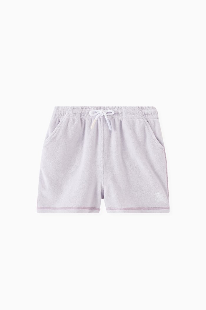 

Drawcord Shorts in Cotton-blend Terry, Purple