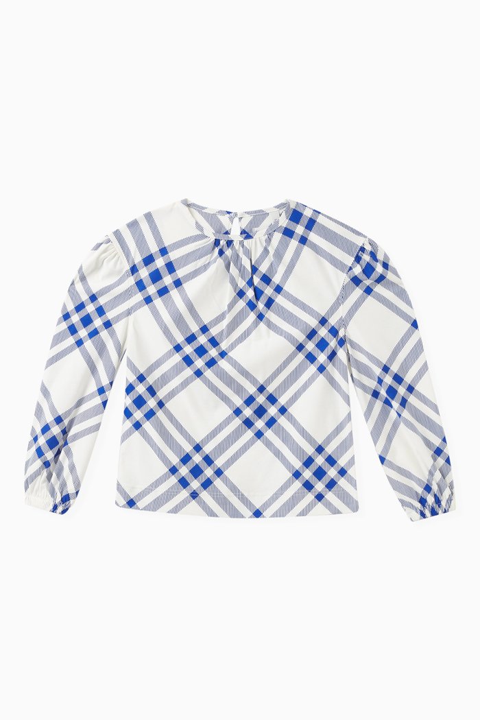 

Alexas Check-print Top in Cotton-jersey, Blue