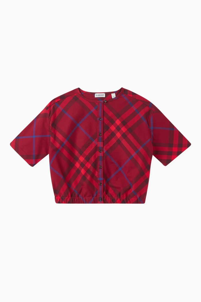 

Sinead Check Blouse in Brushed Flannel, Red