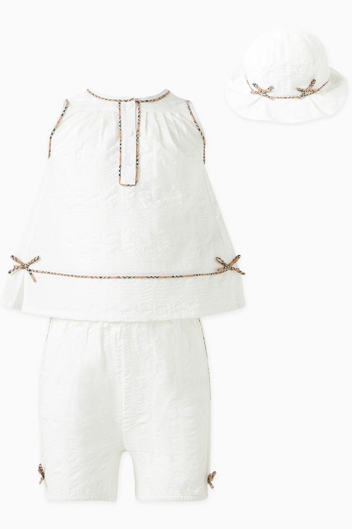 

Top, Shorts & Hat Gift Set in Seersucker, White