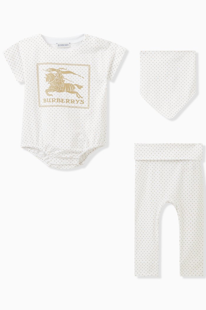 

Bodysuit, Leggings & Bib Set in Stretch Cotton Blend, Neutral