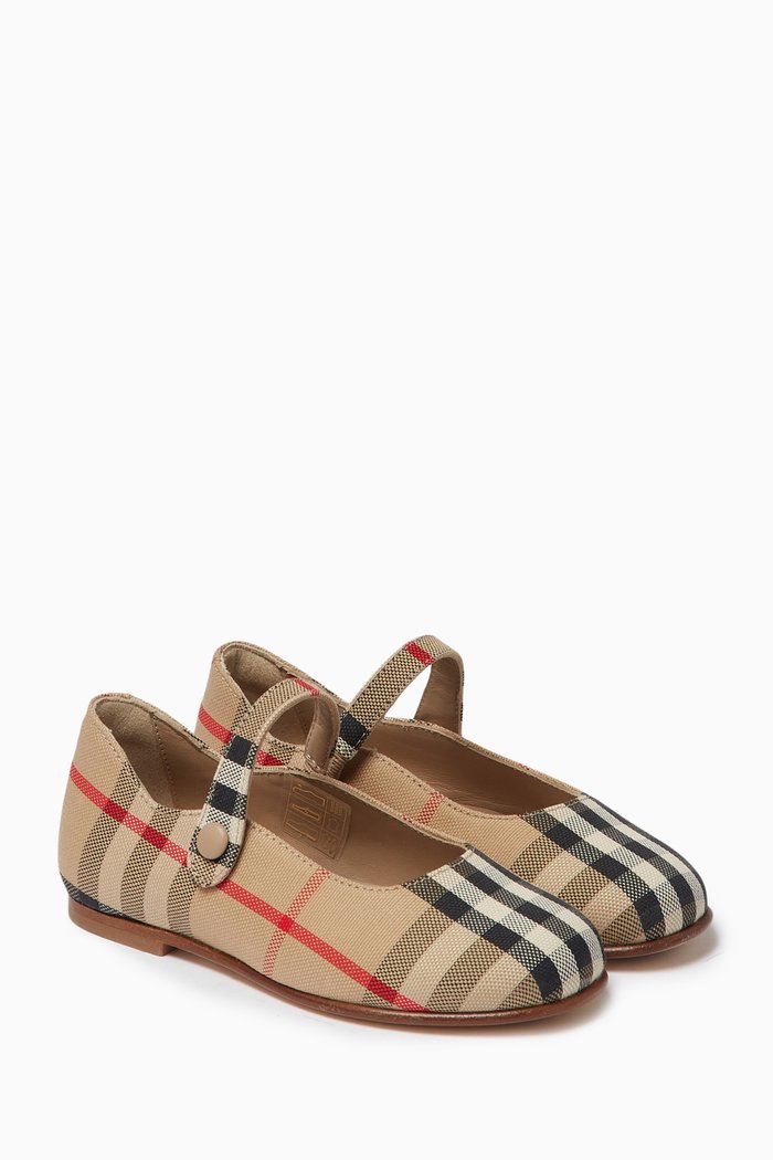 

Check Mary Jane Flats in Cotton, Neutral