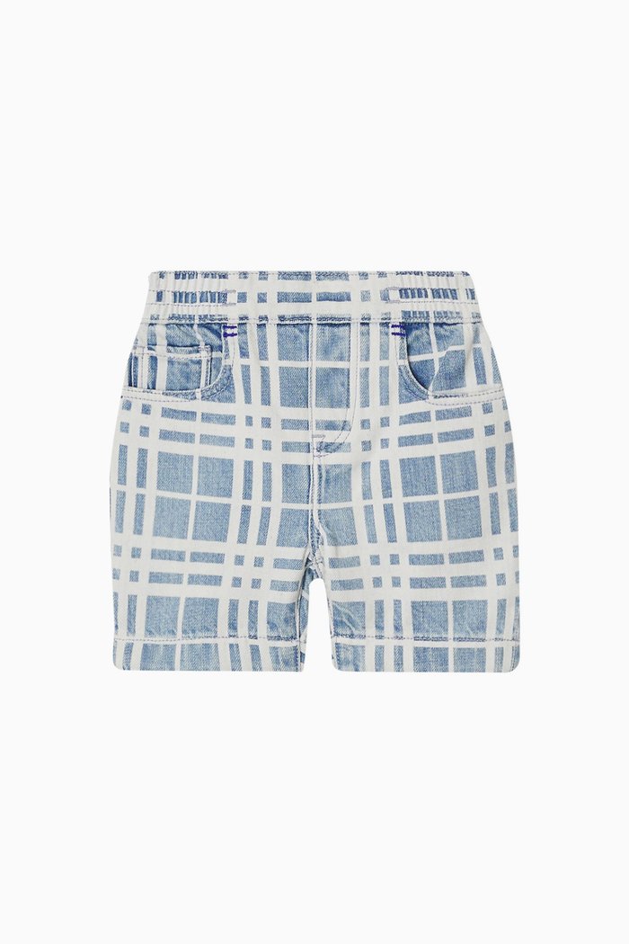 

Check Shorts in Denim, Blue
