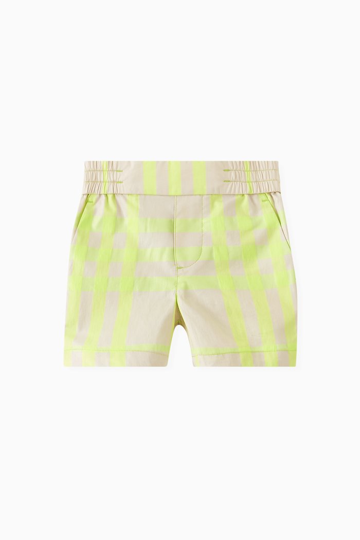 

Check Shorts in Cotton-blend, Yellow
