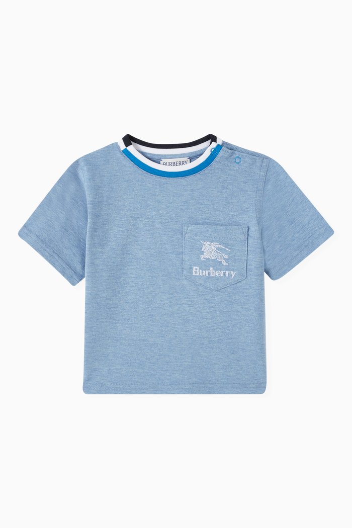 

EKD Embroidered T-shirt in Cotton Jersey, Blue