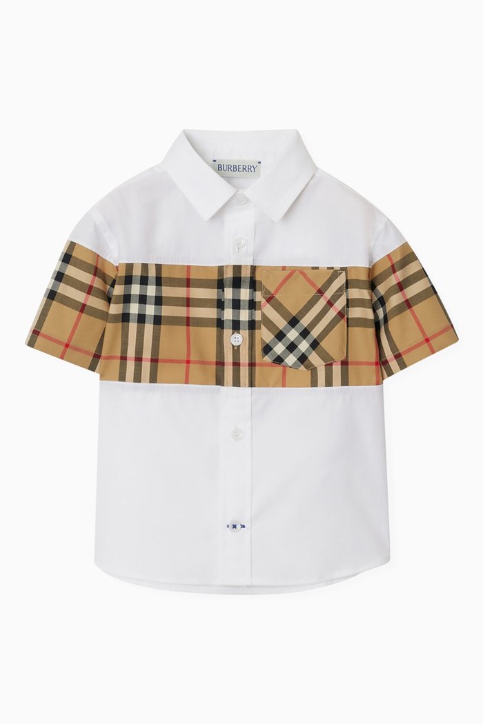 

Devon Check-print Shirt in Cotton, White