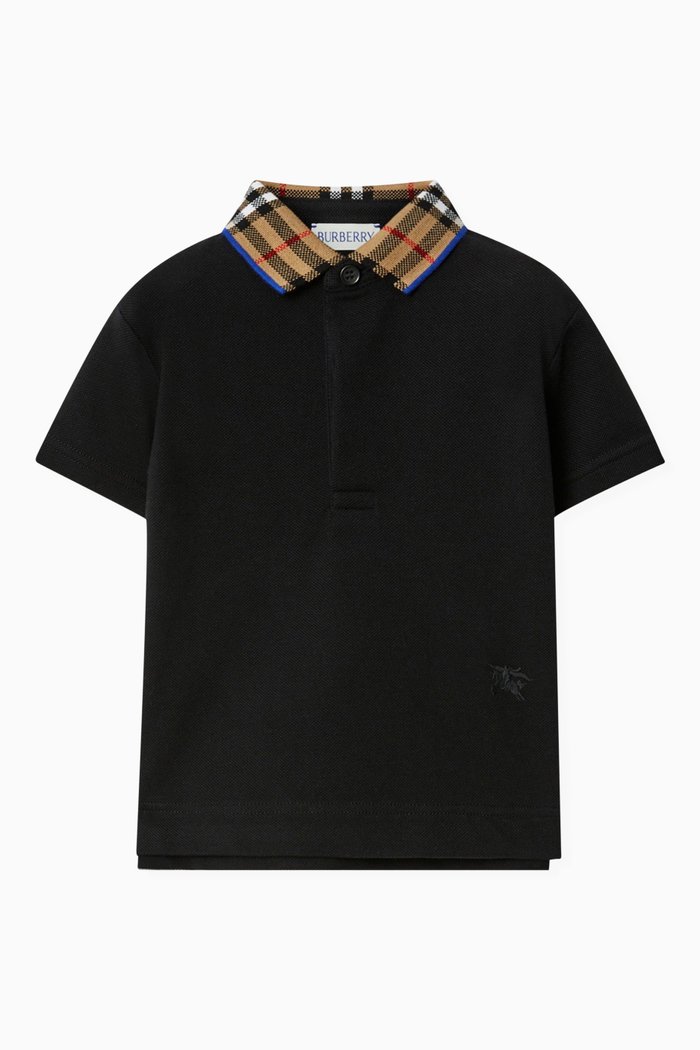 

Johane Check-print Polo Shirt in Cotton, Black