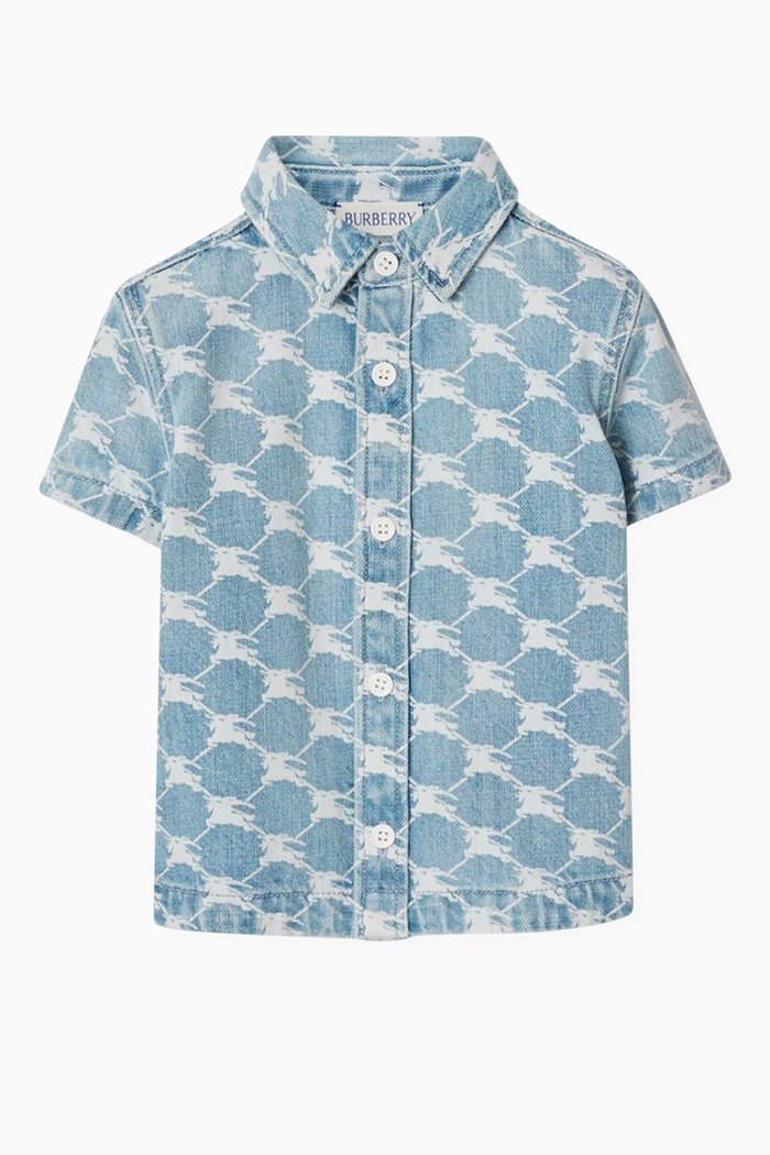 

EKD Print Shirt in Japanese Denim, Blue