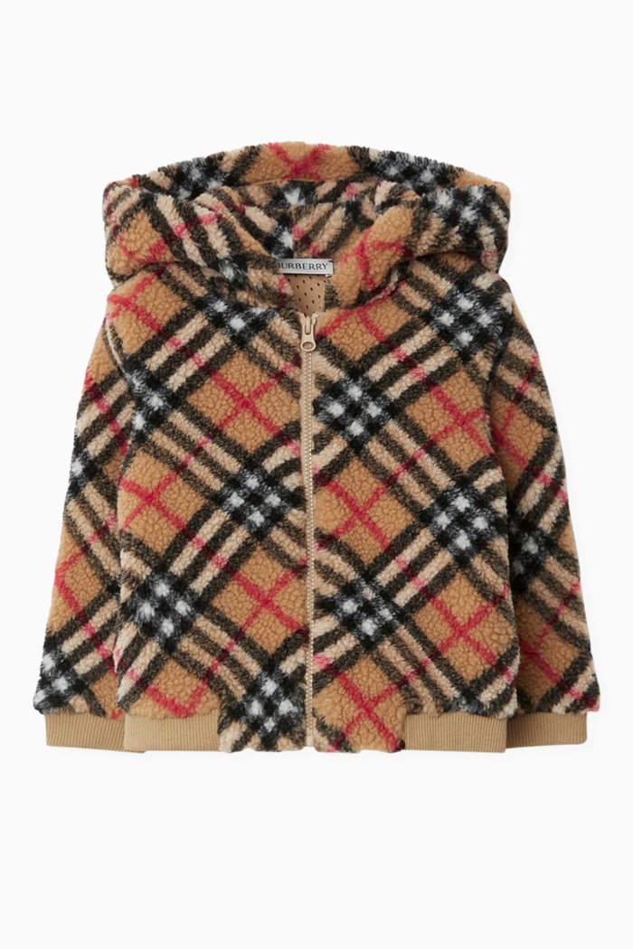 

Roland Check Print Hoodie, Neutral