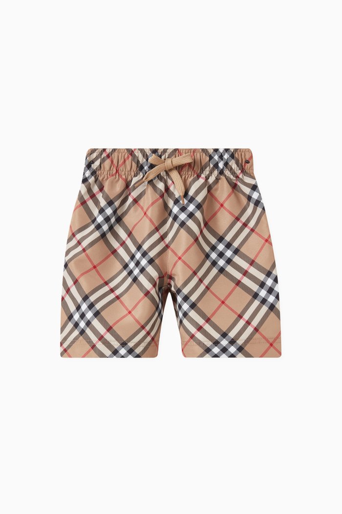 

Malcolm Check Swim Shorts, Neutral