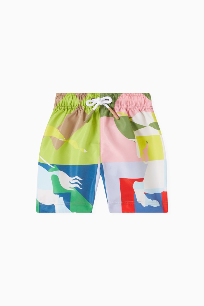 

EKD Geometric-print Swim Shorts, Multicolour