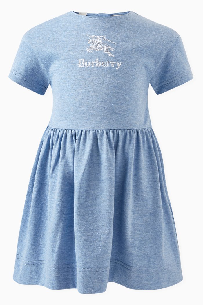 

EKD Embroidered Dress in Cotton, Blue