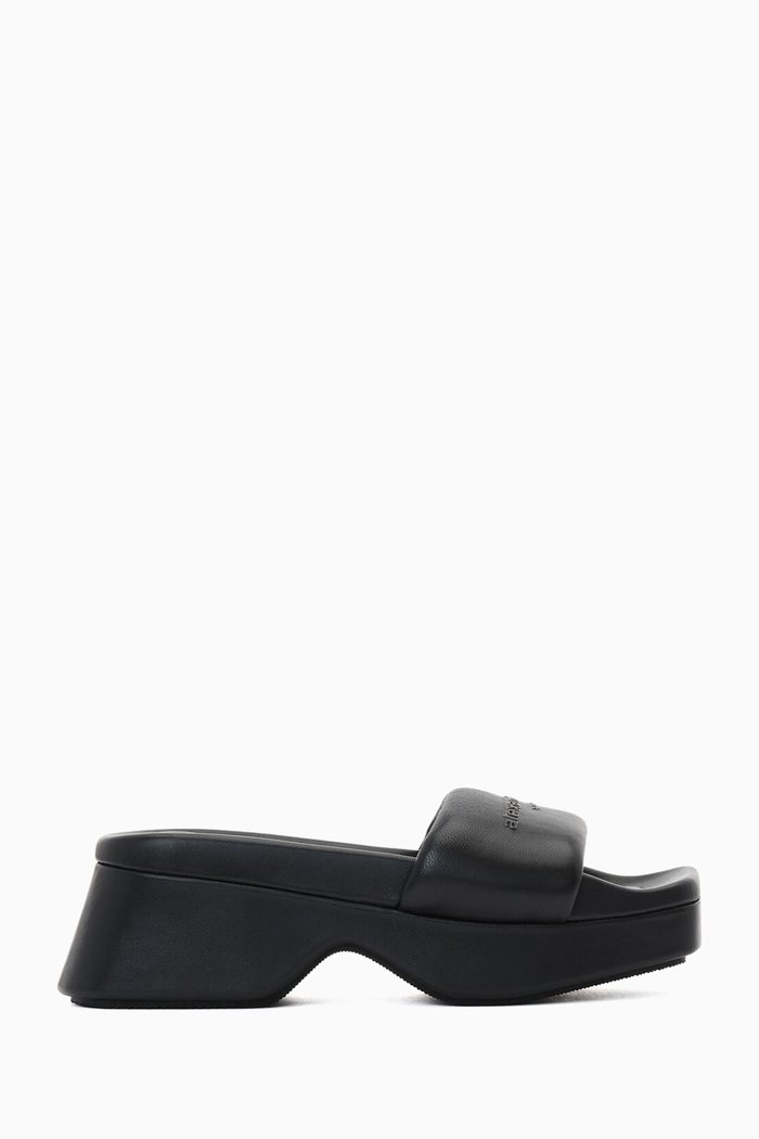 

Float Platform Sandals in Carpetto Leather, Black