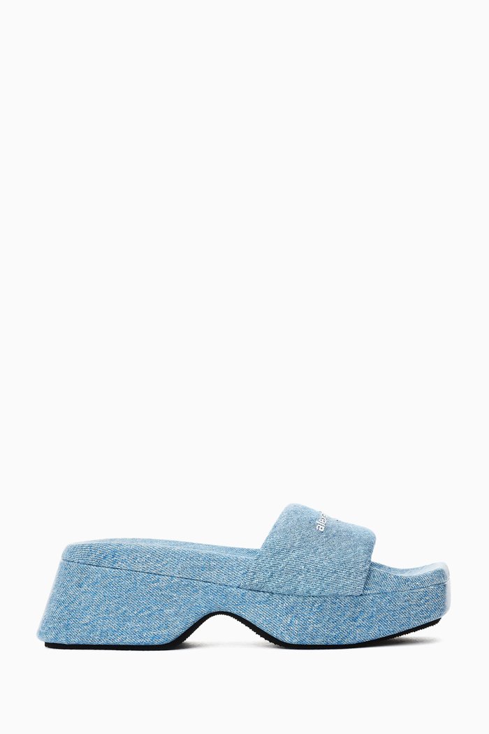 

Float Platform Sandals in Denim, Blue
