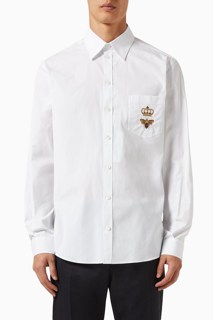 Martini -fit Shirt in Cotton Poplin, White