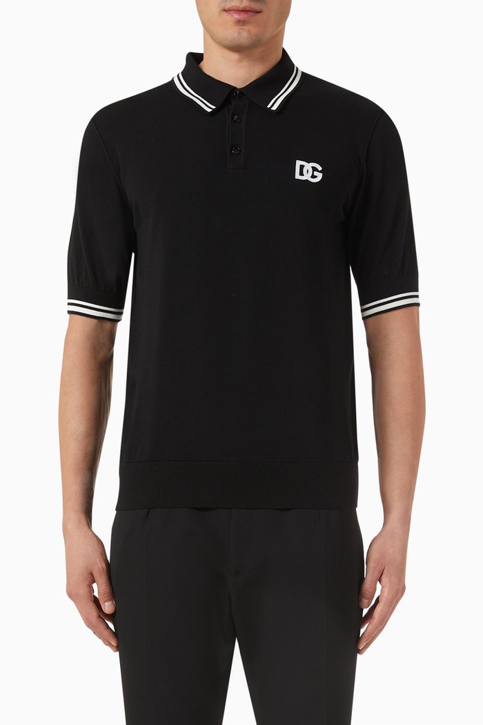 

Logo-embroidered Polo Shirt, Black