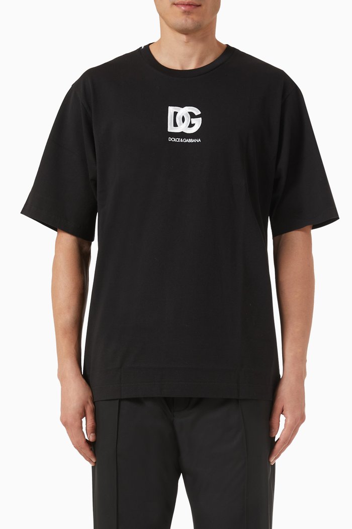 

Embroidered Logo T-Shirt in Cotton, Black