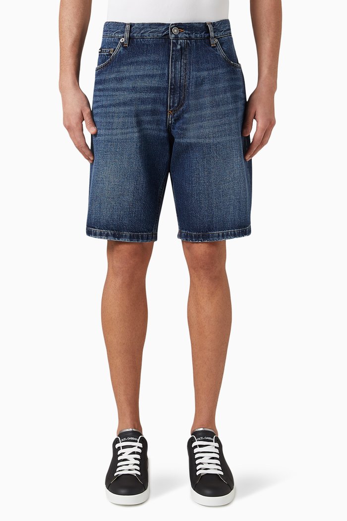 

Regular-fit Shorts in Denim, Blue