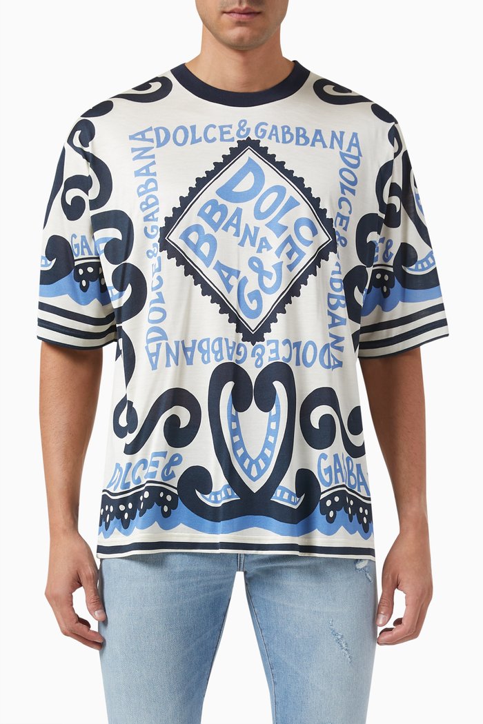 

Marina-print T-shirt in Silk, Multicolour