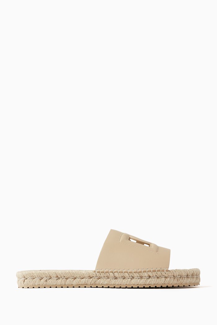 

DG Logo Espadrilles in Leather, Neutral